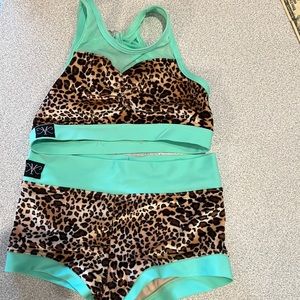 Only worn 1 x KK mint and leopard 2 piece leotard